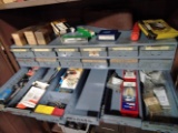 Metal drawer system w/ contents (drills, stamp sets) 80 X 22 X 36
