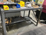 Workbench 60 X 34 X 33 w/ Contents inc. cast iron surface plate, lathe inserts