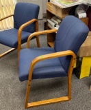 Two upolstered straight chairs