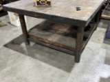Steel work table with wood top 42x53