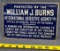 Enamel William J. Burns Sign 9x6