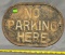 No parking sign impression letters  9x13