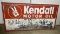 Kendall Motor Oil embossed metal sign on wood frame 36x72