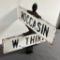 Double sided street sign, Moccasin and W. Third 24x24x22