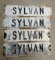 4 Sylvan embossed Street signs, two 6x22