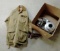 Bob Allen hunting jacket large, bike seat, misc collectibles