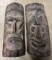 2- Wood Carved Wall Mask 26.5x9.5