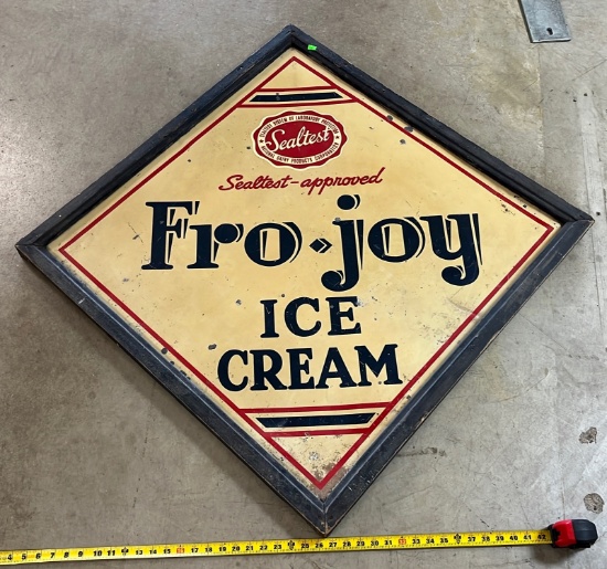 Smallest Flo-Joy ice cream metal sign 36x36"