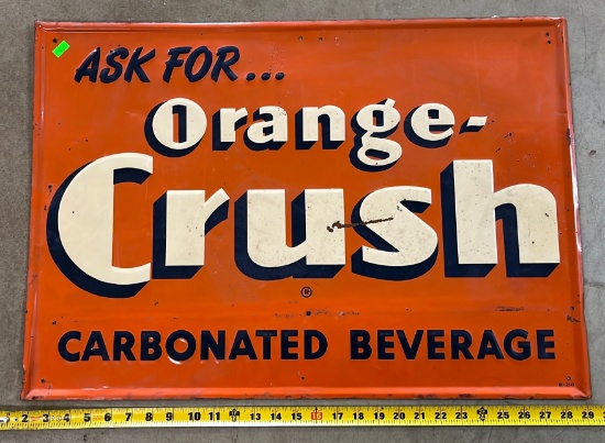 Orange Crush metal sign 28x19"