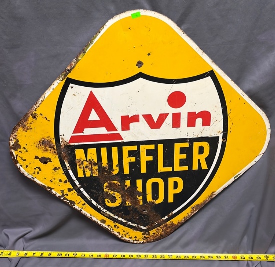 Arvin Muffler shop single sided, with rust, 24"