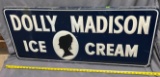 Dolly Madison ice cream tin embossed sign 18x42