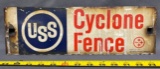 USS Cyclone Fence sign porcelain 4x13