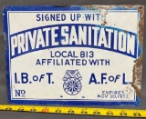 Labor union metal sign 8x11