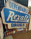 Rexall drugs 1959 single sided sign 48x60