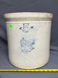 Western stoneware blue 5 small crack and chip 12x12