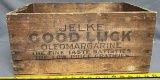 JELKE oleomargerine wood crate 11x17x8
