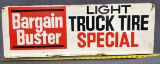 Bargain Buster light truck tire double sided rack topper sign 30x10