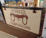 Pioneer campground painted wood sign 41x76