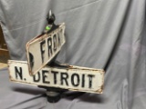 Street sign Post topper Front and N. Detroit 21x22