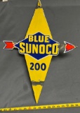 Blue Sunoco single side porcelain sign 15x21