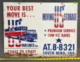 US moving and storage Co. Metal sign 18x24