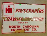 International Harvester Payscraper, crawler tractor sign with Rice paper re