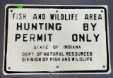 Metal Embossed Fish and Wildlife Hunting Sign 18x12