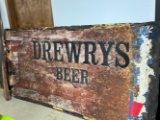 Drewrys beer sign, metal raised letters single sided 46x90