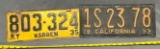 License plates, 1933, 1935 6x14