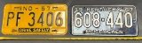 License plates 1957, 1967. 6x12
