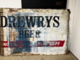 Drewrys beer metal raised letters sign 46x68