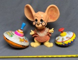 Ohio Art tops, Roy Des of Florida plastic mouse
