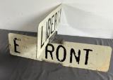 Double sided street sign - Liberty & E. Front 24x24x13