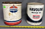 Havoline and Standard oil cans,  7x8