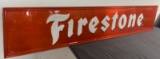 Firestone metal embossed sign 14x71