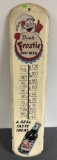 Frostie Root Beer metal thermometer 8x36