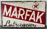 Metal Texaco Marfak Lubrication Sign 30x18