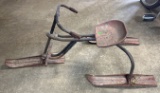 Vintage metal Child's trike sled 20x42x18