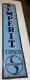 Embossed Metal Semperit Tires Sign 12x59.75
