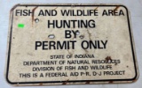 Fiberglass Fish & Wildlife Area Sign with F & W Area & Leaving on back side