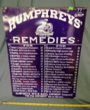 Humphrey's remedies tin tacker sign 16.5x22