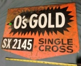 Metal O's Gold SX 2145 Single Cross Sign 24x17