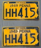 Two - 1949 Penna License Plates