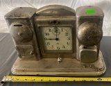 Rare Antique Darche Hospital Model Alarm Clock 1910 Light Bank & Button 5.5