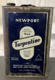 Metal Newport Turpentine Five Gallon Can