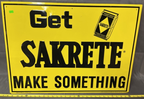 Get Sakrete, Make Somthing Metal Embossed Sign by Sakrete, Inc., Cincinnati, OH 28x20"