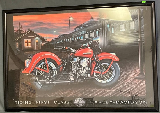 Harley-Davidson Framed Poster With Motorcycle Art