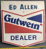 Ed Allen Gutwein seed dealer double sided embossed sign by Press Sign Co. St. Louis, Mo 24x26