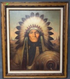 Kenneth SW Native American painting on canvas framed 26x30