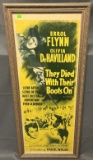 “They Died With Their Boots On” Errol Flynn, Olivia DeHavilland Movie Poster Framed 17x39